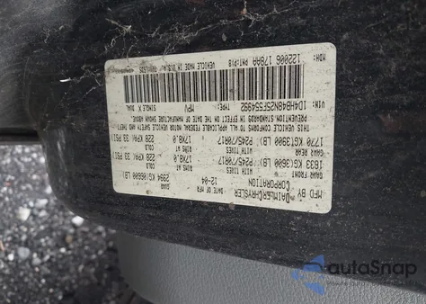 2005 Dodge Durango Slt z USA, uszkodzony, nr VIN 1D4HB48N25F554992